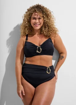 Bikini Top mit Bügel und goldfarbenem Detail