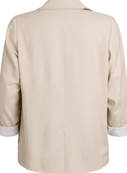 Blazer aus Leinen und Viskose mit Revers und Taschen