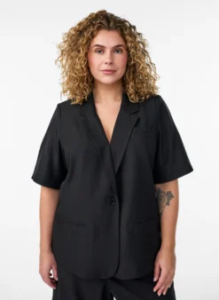 Blazer mit kurzen Ärmeln und Revers