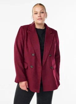 Blazer mit zweireihiger Knopfleiste und klassischen Revers