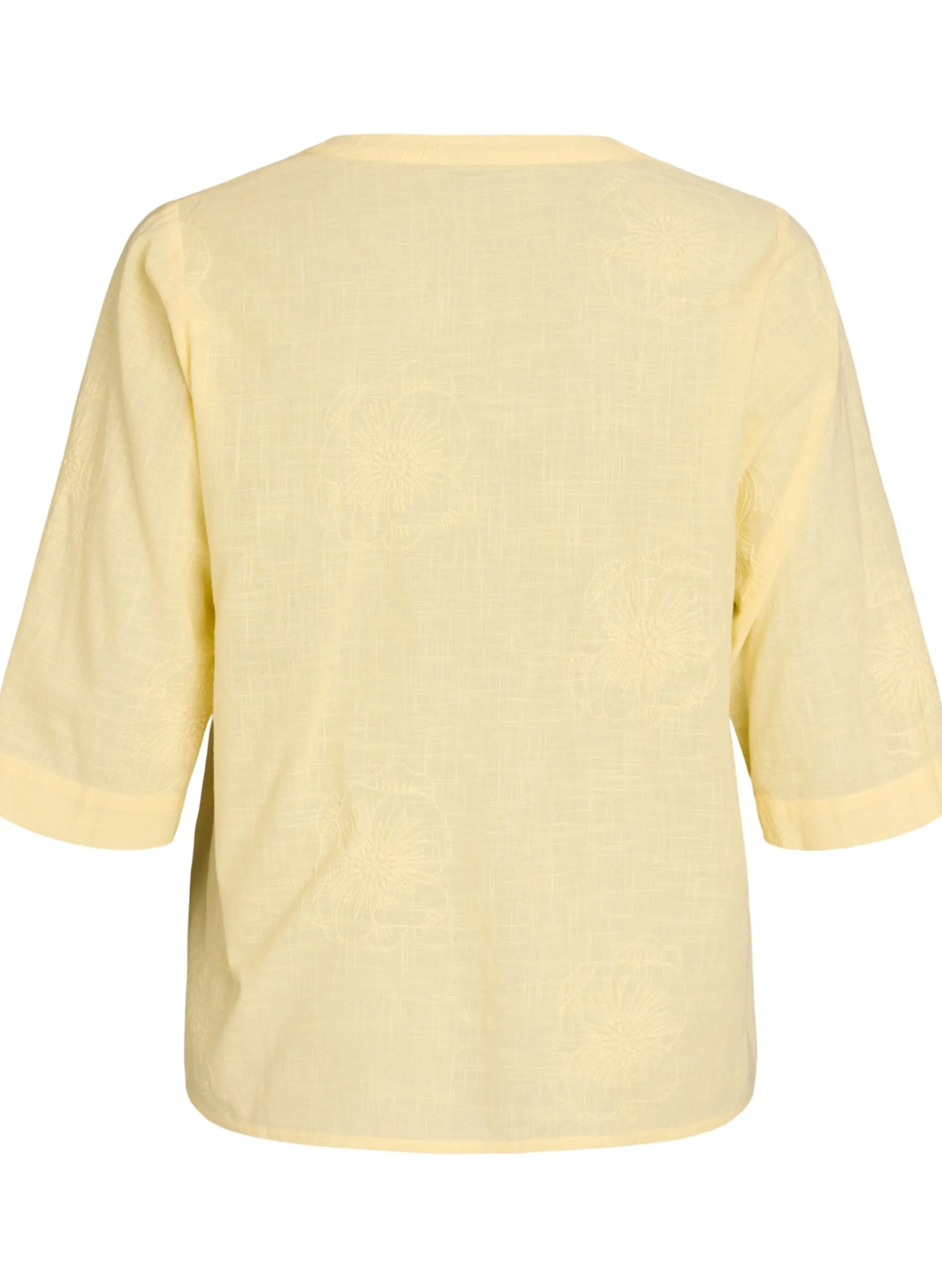 Bluse aus Baumwolle mit gestickten Details und 3/4-Ärmeln