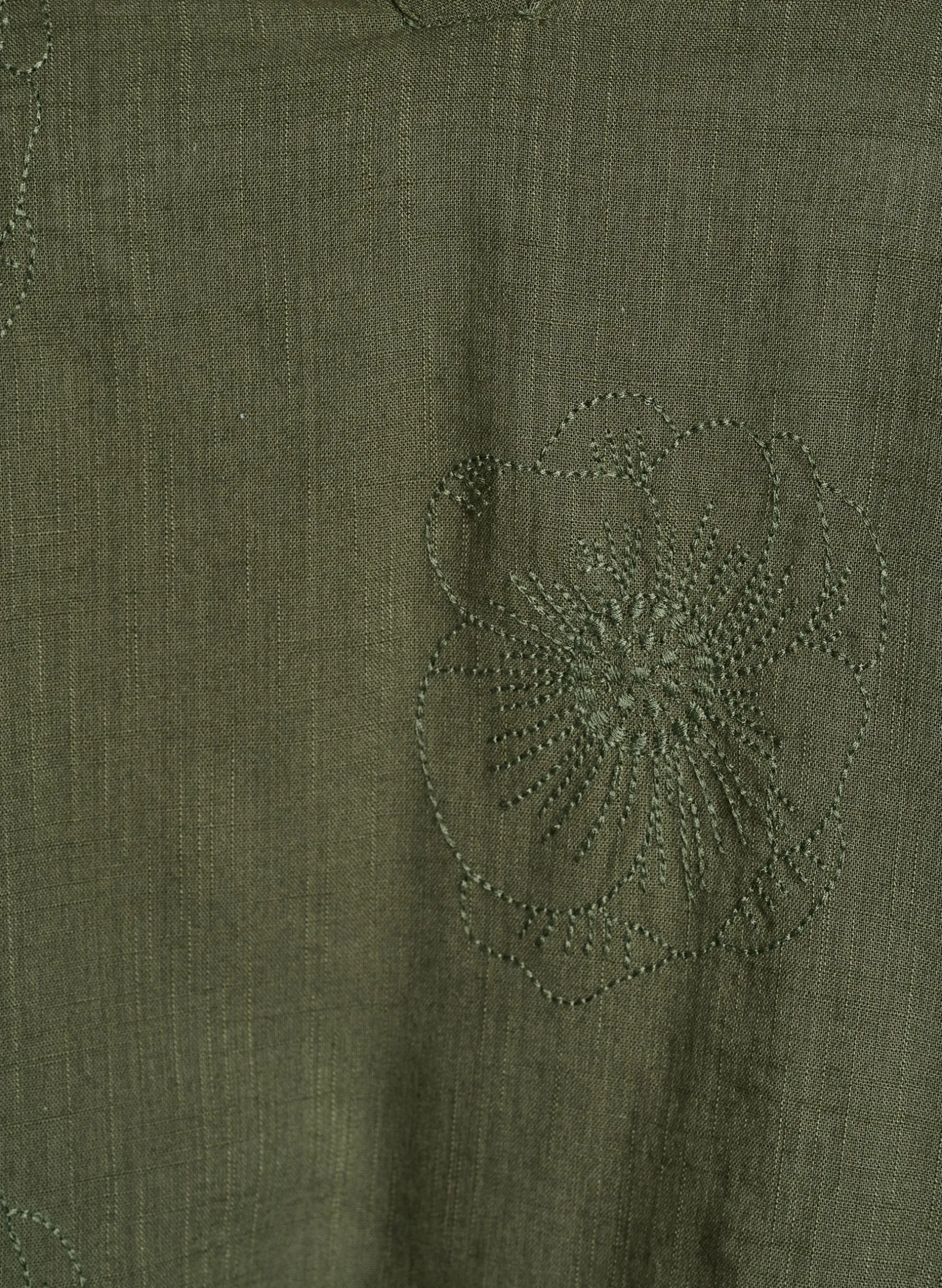Bluse aus Baumwolle mit gestickten Details und 3/4-Ärmeln
