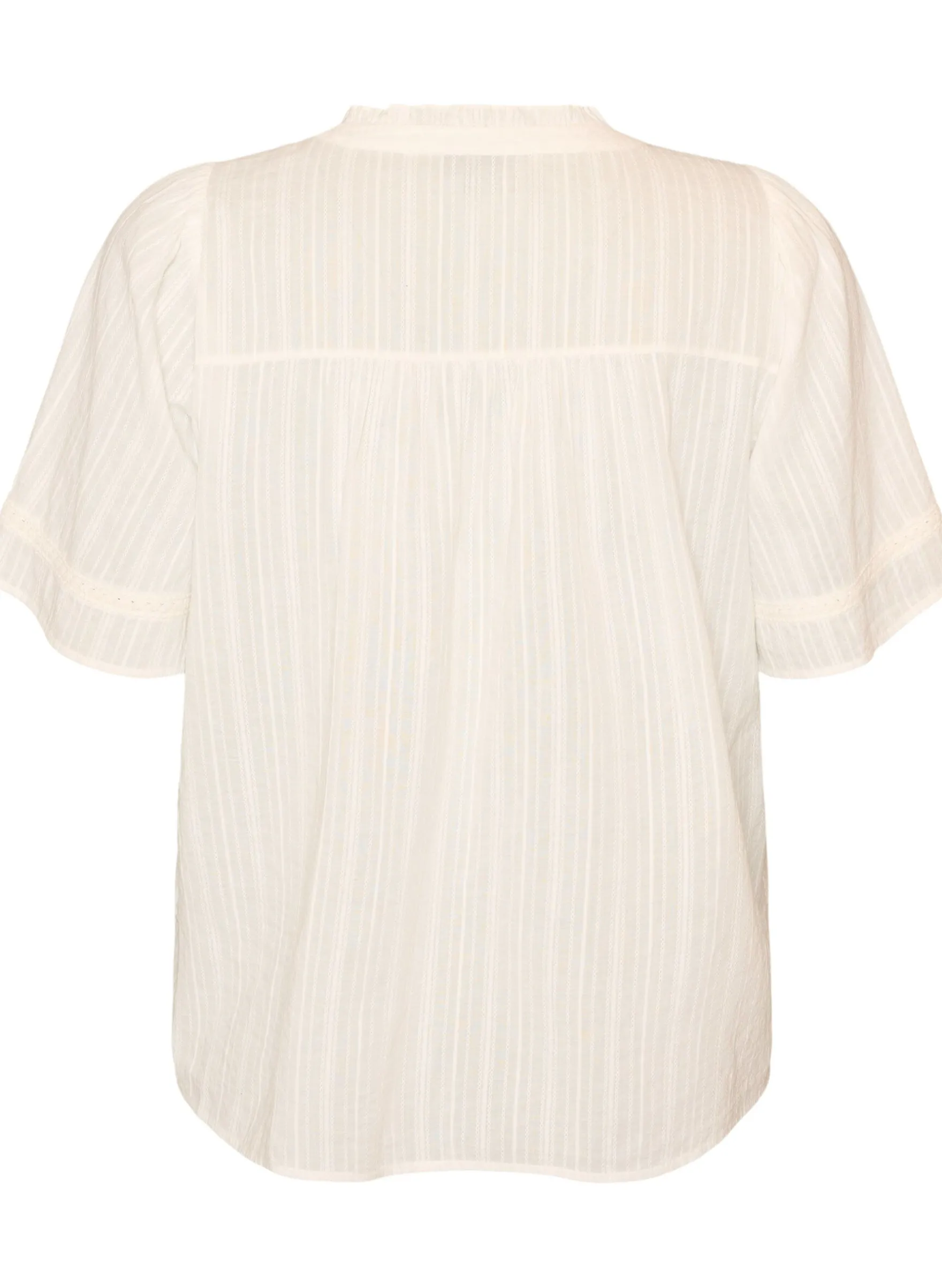 Bluse aus Baumwolle mit Zierbändern