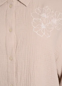 Bluse aus Baumwoll-Musselin mit gestickten Details