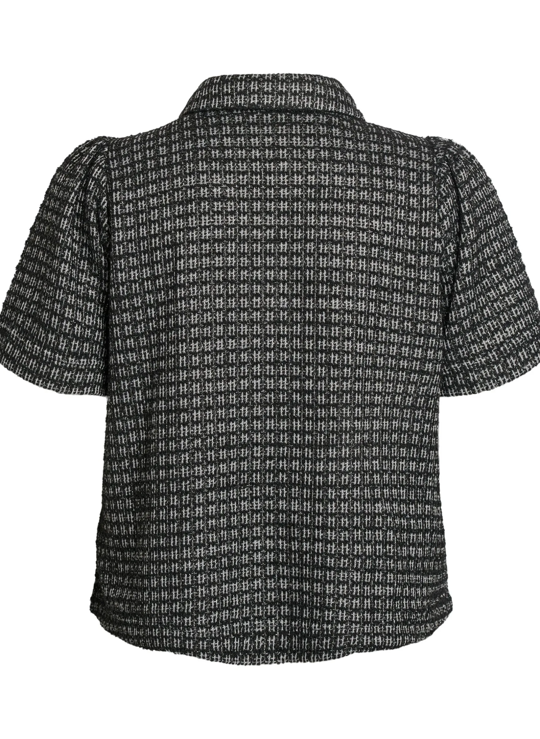 Bluse aus Bouclé mit kurzen Ärmeln