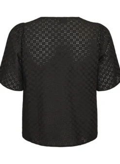 Bluse aus Broderie Anglaise mit Knopfleiste