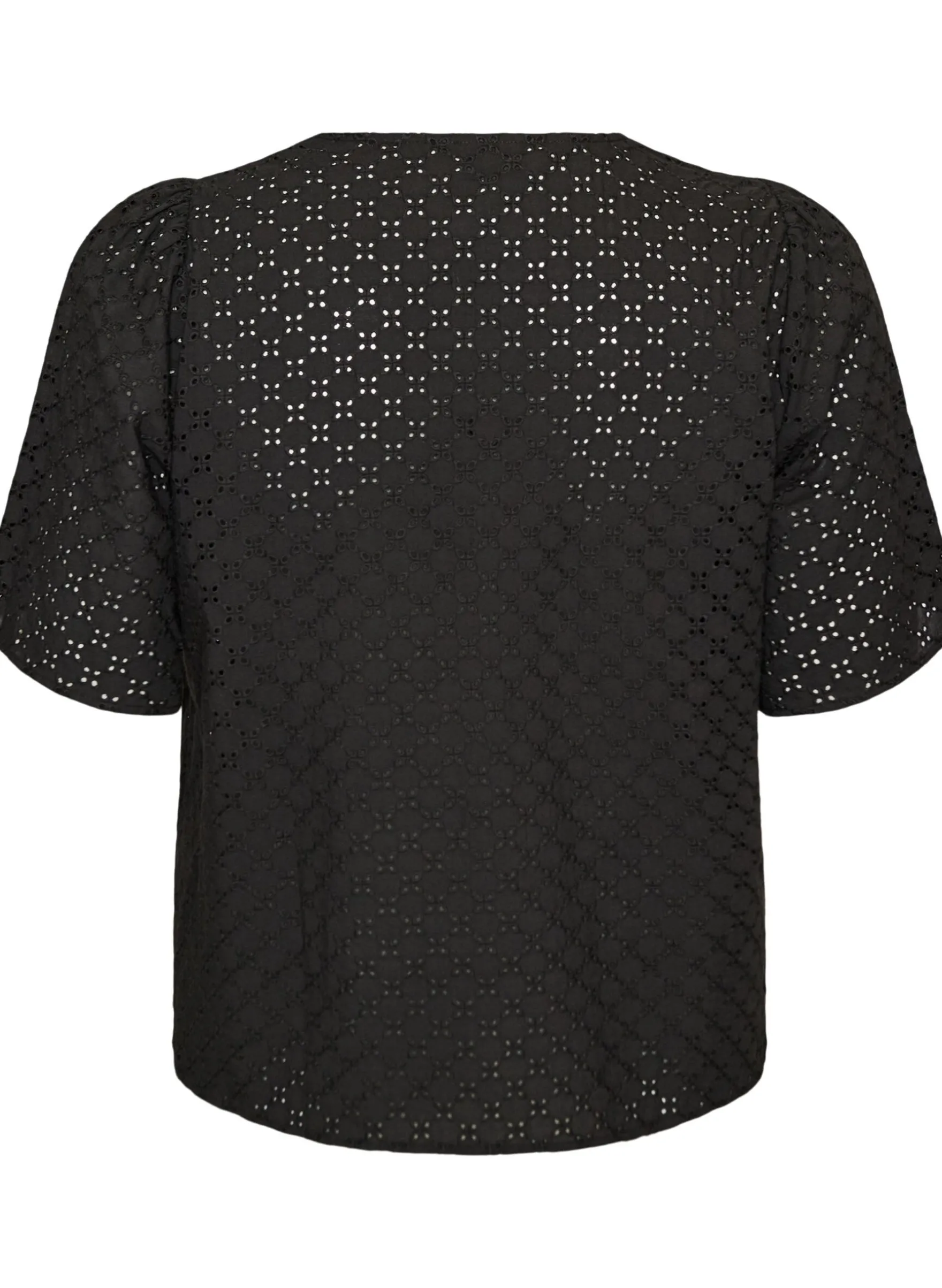 Bluse aus Broderie Anglaise mit Knopfleiste