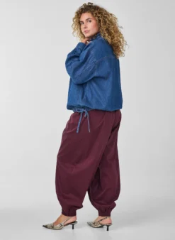 Bluse aus Denim mit Balloon-Fit