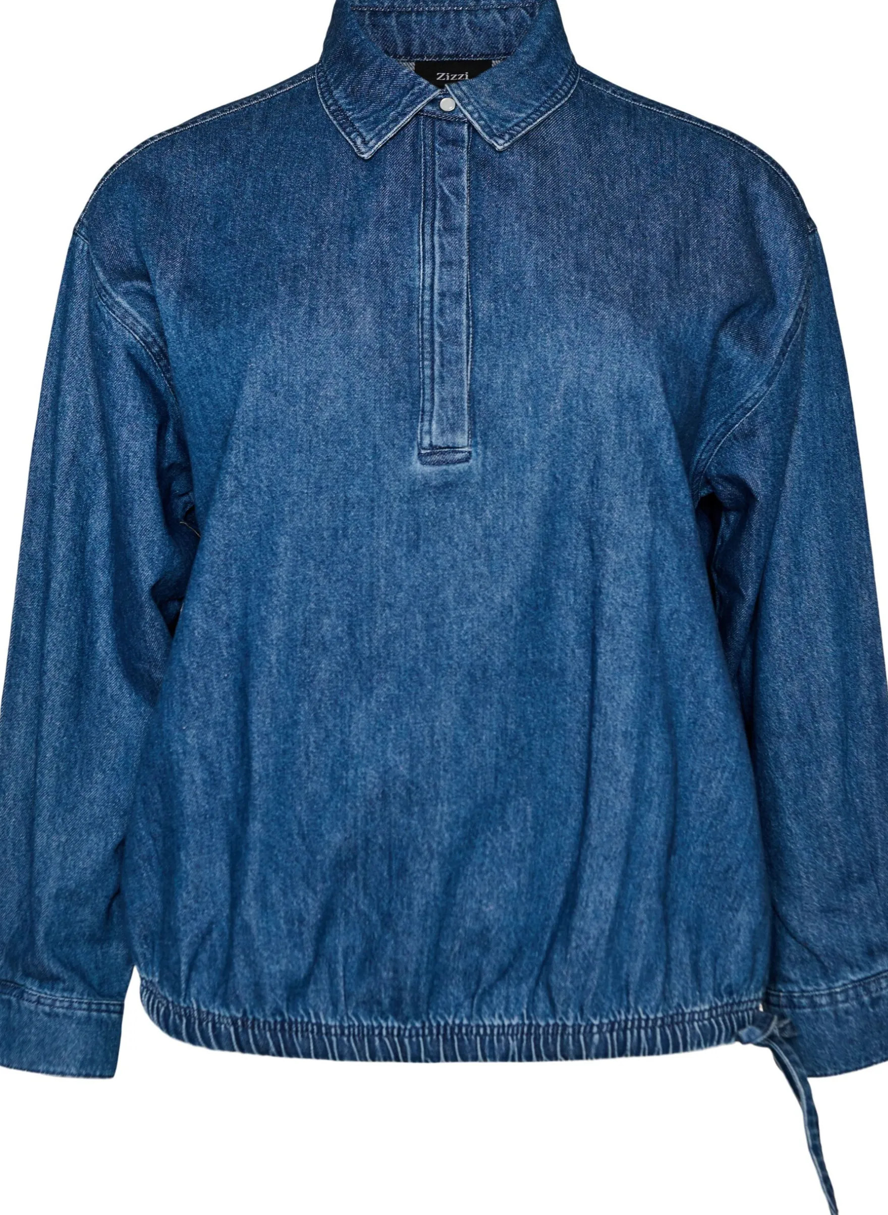 Bluse aus Denim mit Balloon-Fit