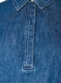 Bluse aus Denim mit Balloon-Fit