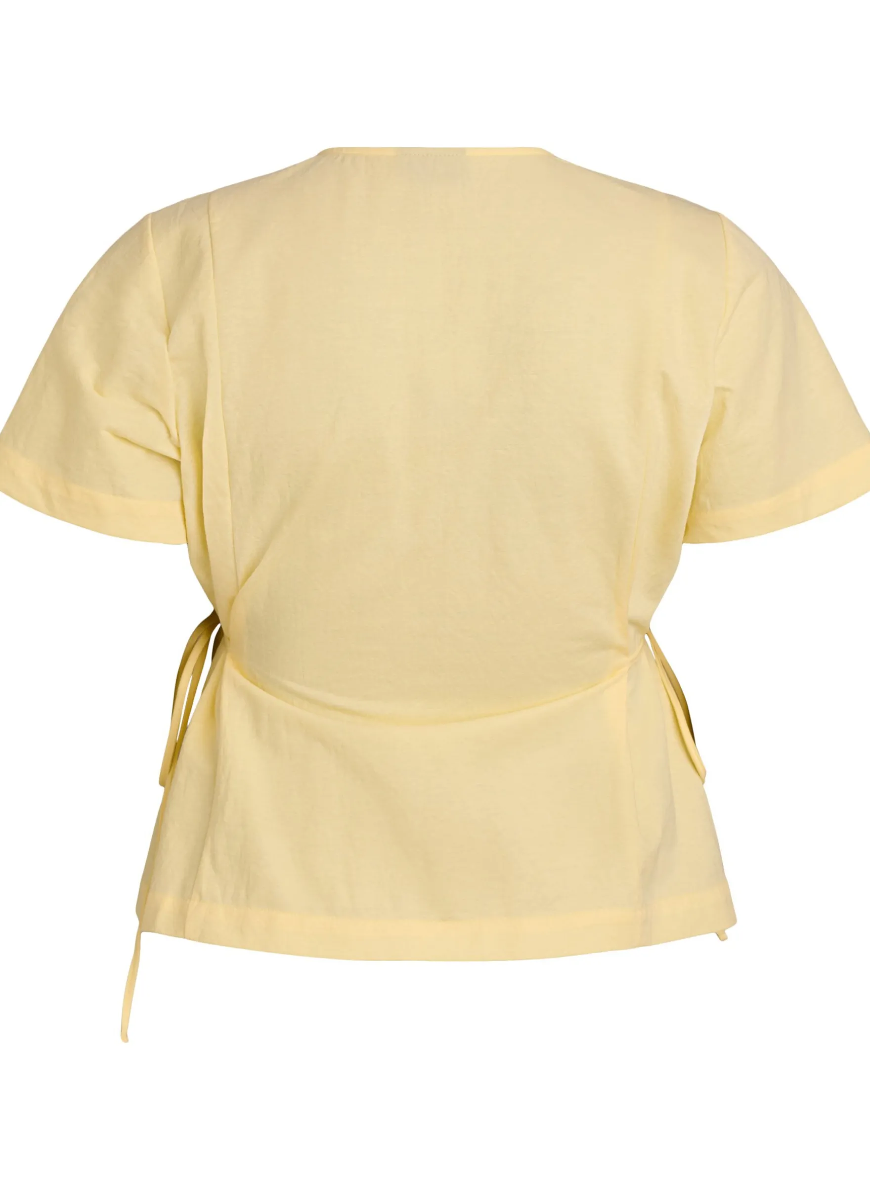 Bluse aus einer Baumwollmischung mit V-Ausschnitt und Bindeband