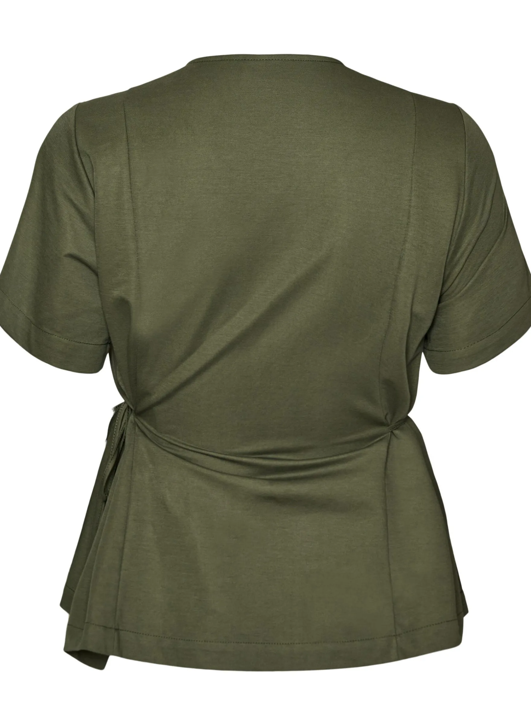 Bluse aus einer Baumwollmischung mit V-Ausschnitt und Bindeband