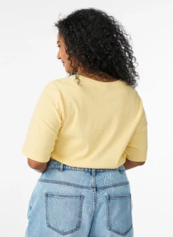 Bluse aus geripptem Jersey mit kurzen Ärmeln