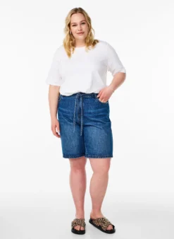 Bluse aus geripptem Jersey mit kurzen Ärmeln