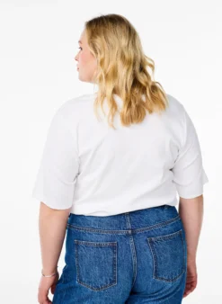Bluse aus geripptem Jersey mit kurzen Ärmeln