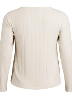 Bluse aus Jersey mit eckigem Ausschnitt und Rippstruktur