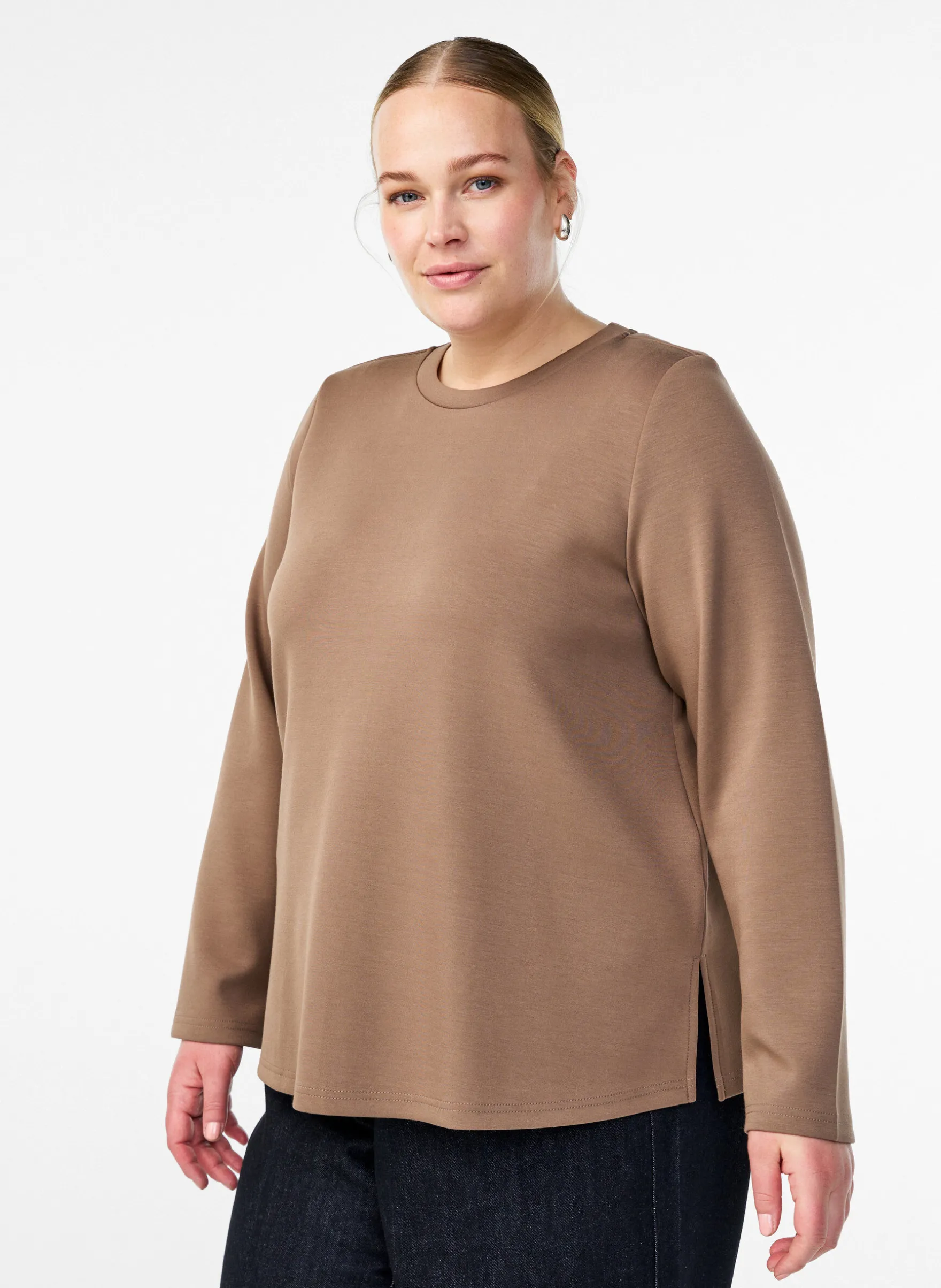 Bluse aus Jersey mit Rundhalsausschnitt