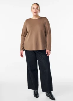 Bluse aus Jersey mit Rundhalsausschnitt