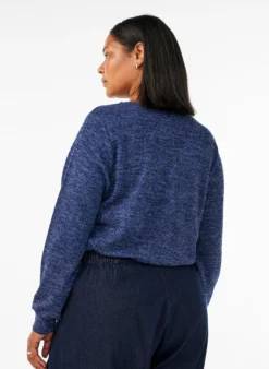 Bluse aus Jersey mit V-Ausschnitt und langen Ärmeln