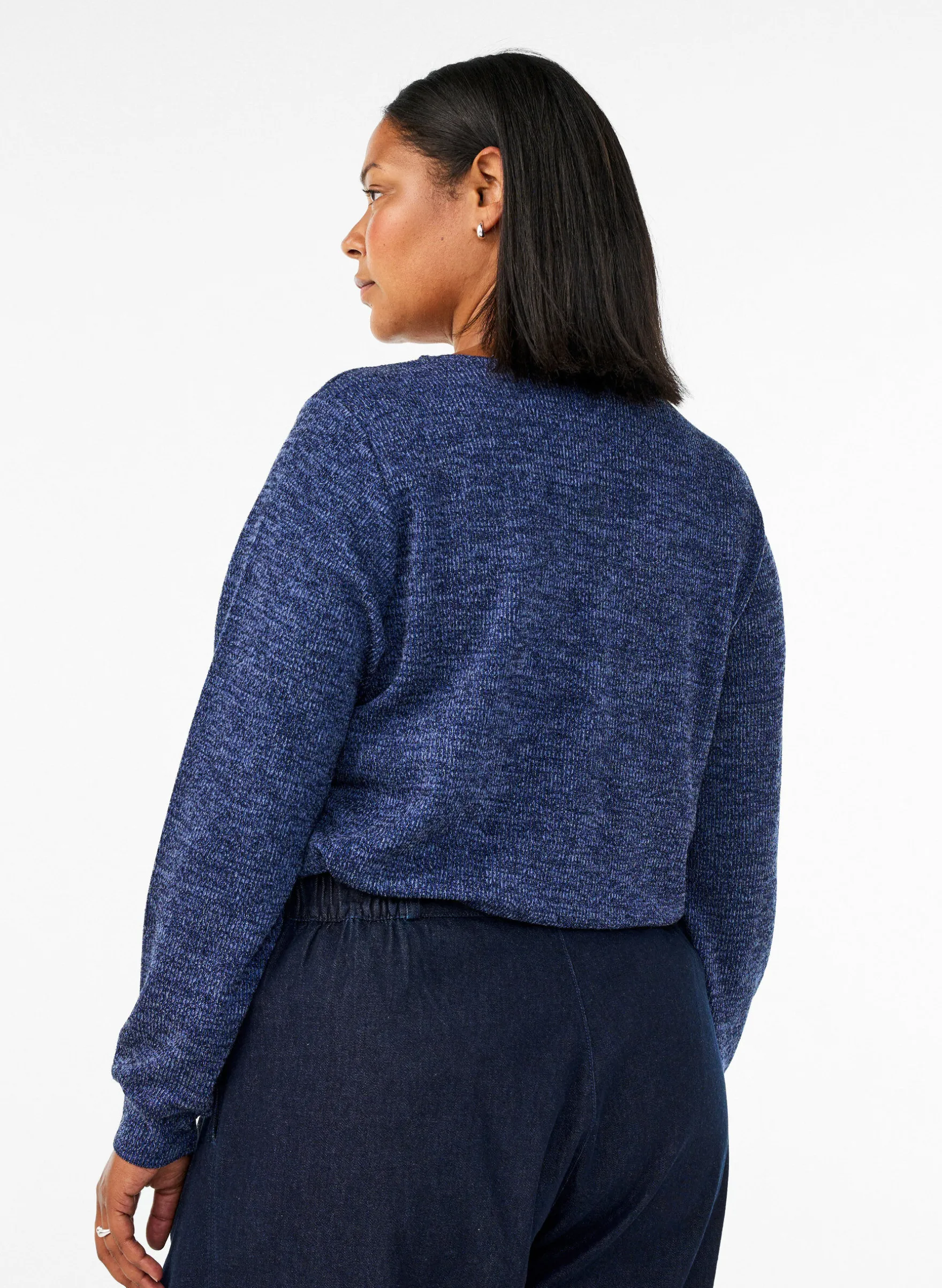 Bluse aus Jersey mit V-Ausschnitt und langen Ärmeln