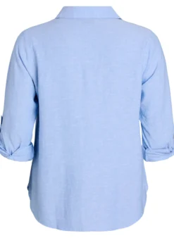 Bluse aus Leinen und Viskose mit 3/4-Ärmeln