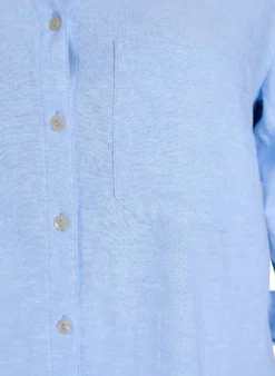 Bluse aus Leinen und Viskose mit 3/4-Ärmeln