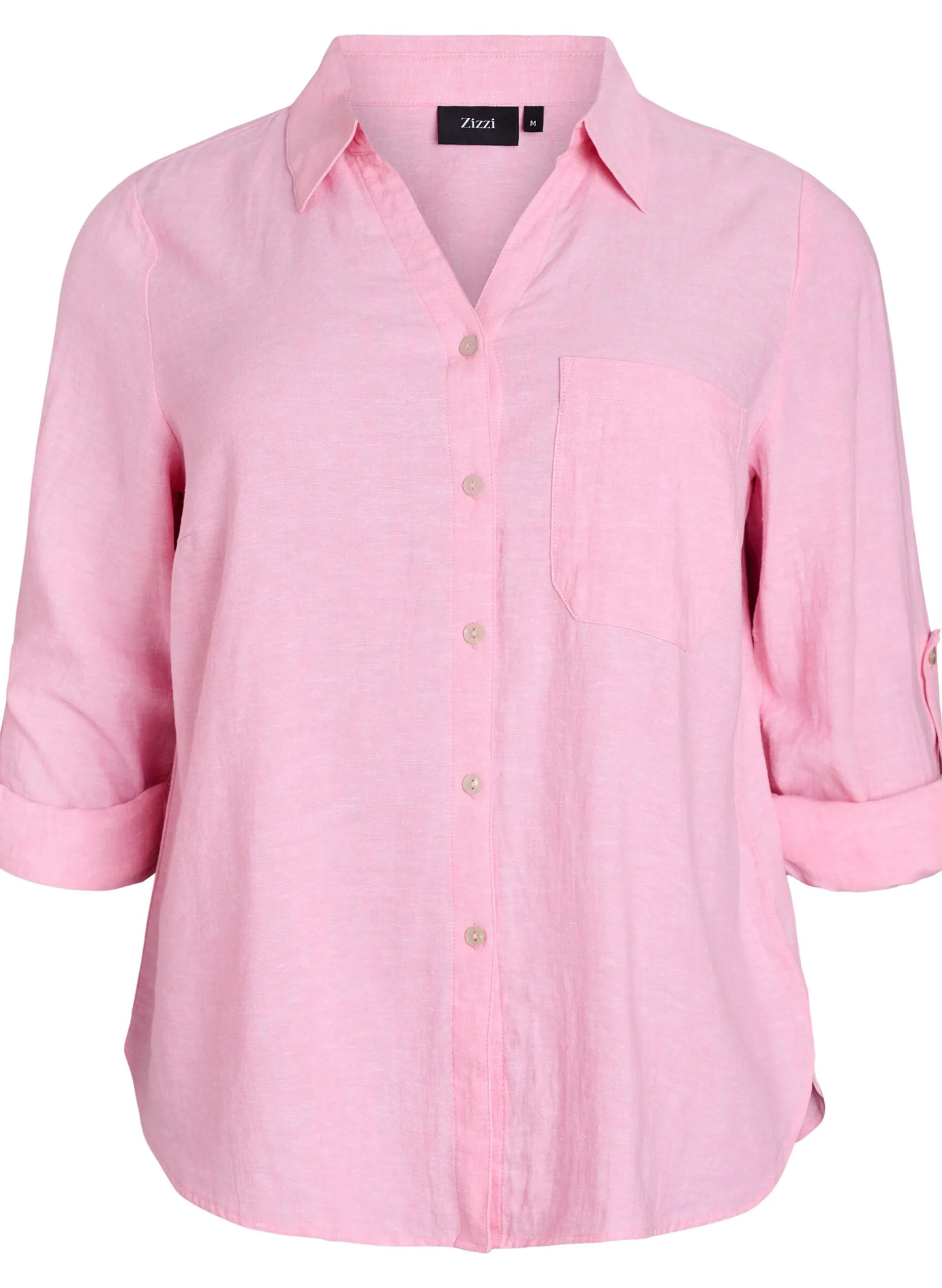 Bluse aus Leinen und Viskose mit 3/4-Ärmeln