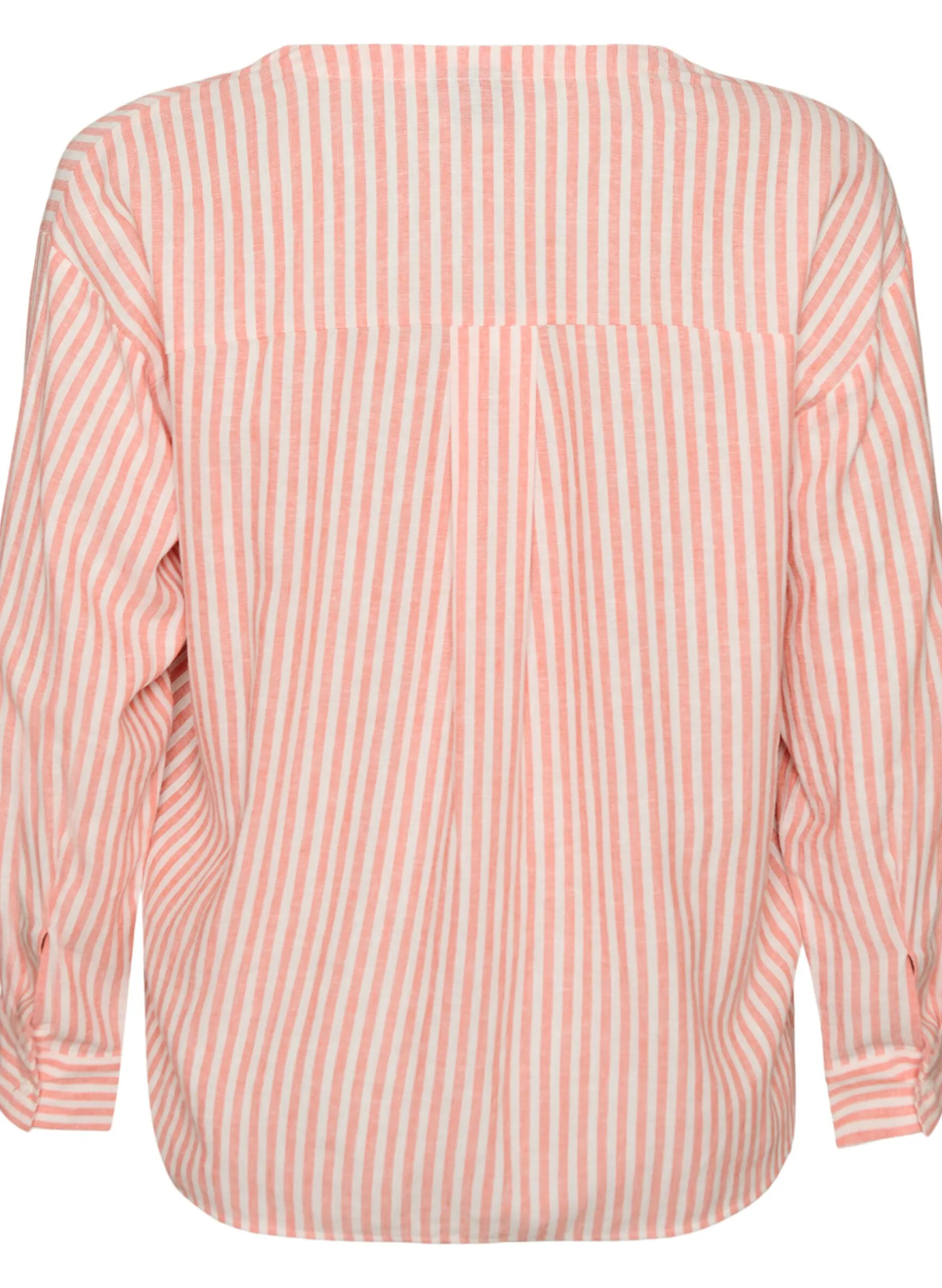 Bluse aus Leinen und Viskose mit V-Ausschnitt