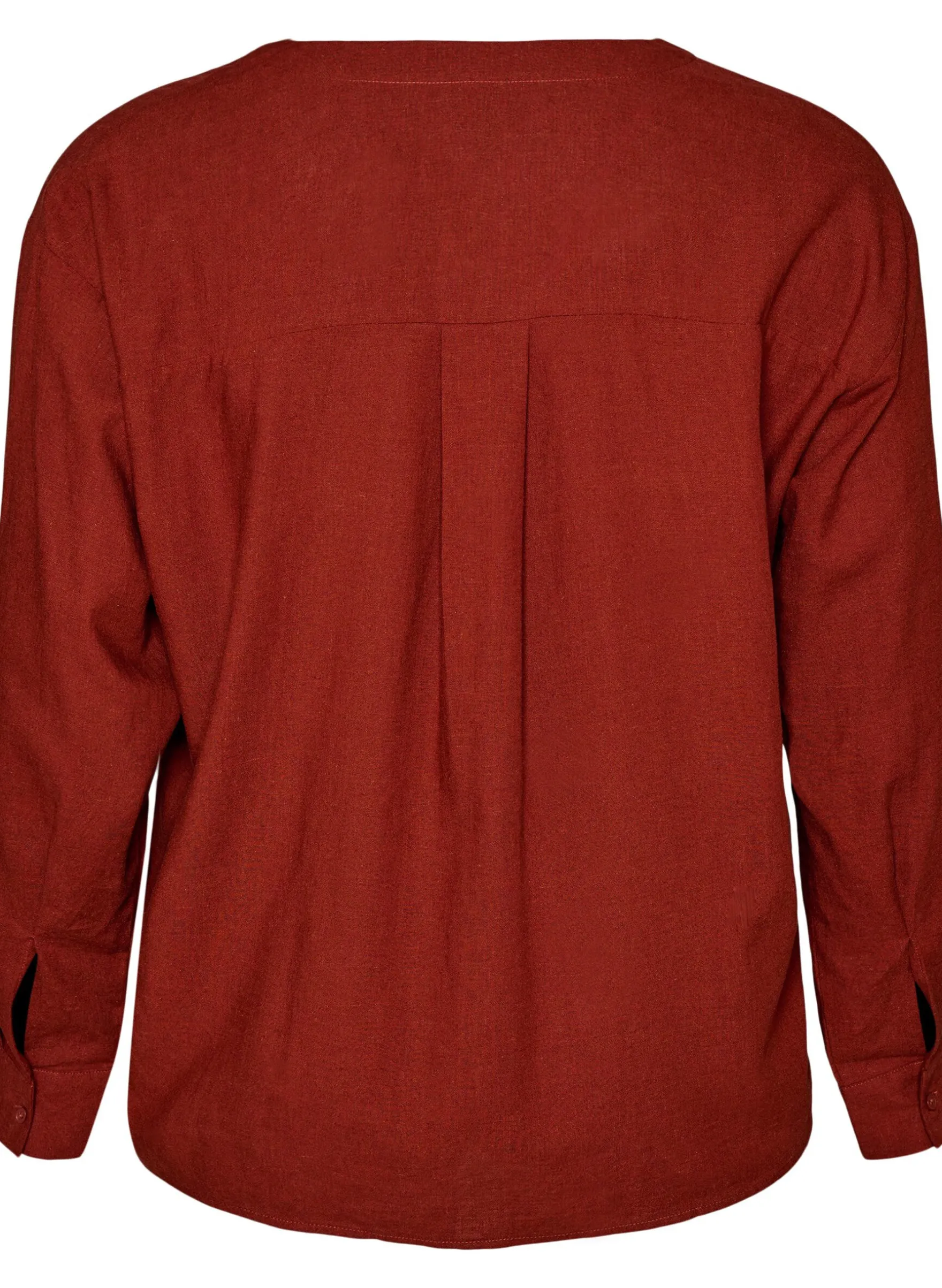 Bluse aus Leinen und Viskose mit V-Ausschnitt