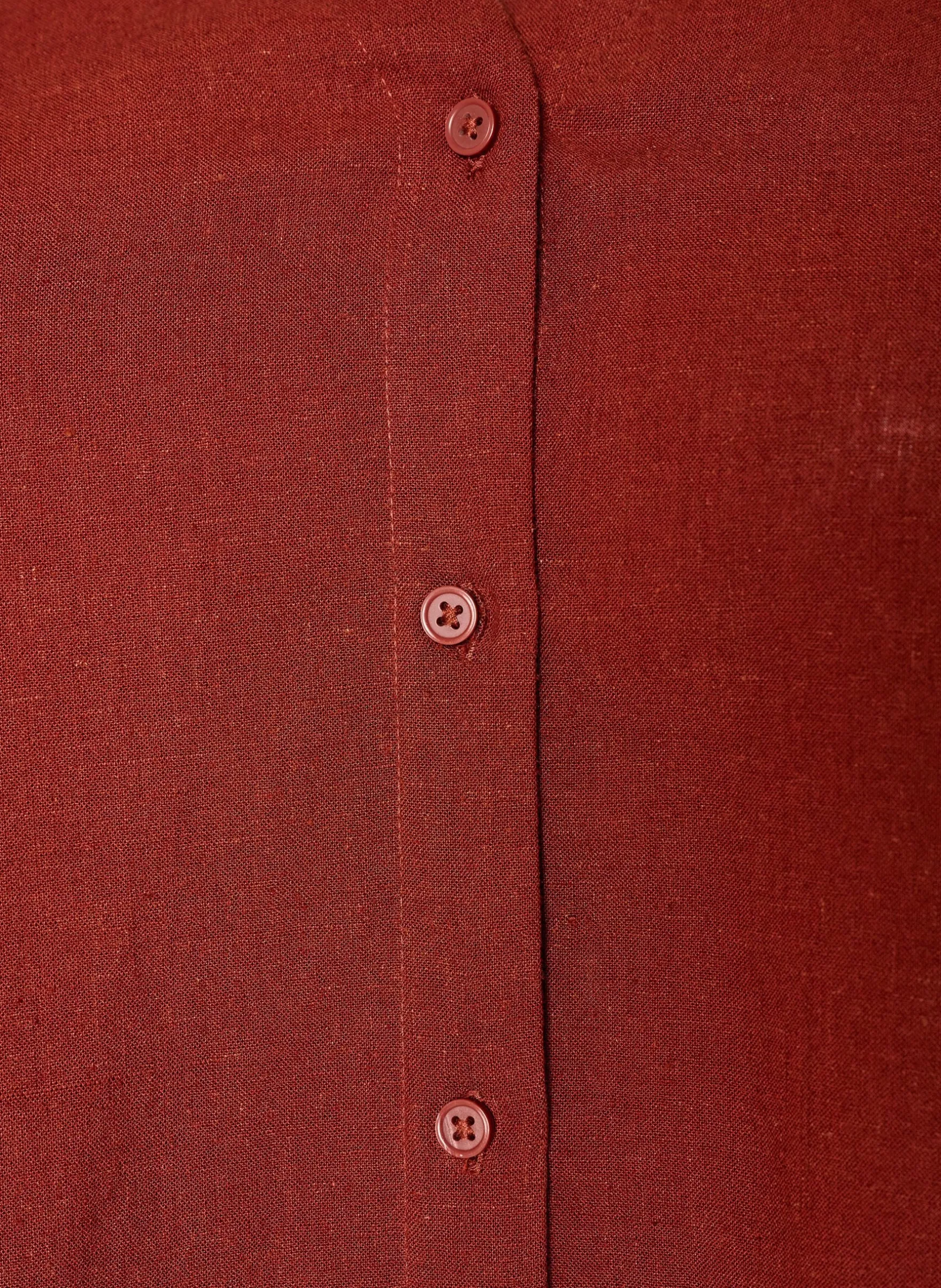 Bluse aus Leinen und Viskose mit V-Ausschnitt