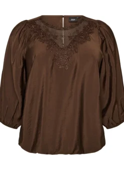 Bluse aus Spitze mit 3/4-Ärmeln