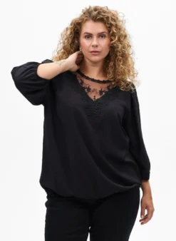 Bluse aus Spitze mit 3/4-Ärmeln