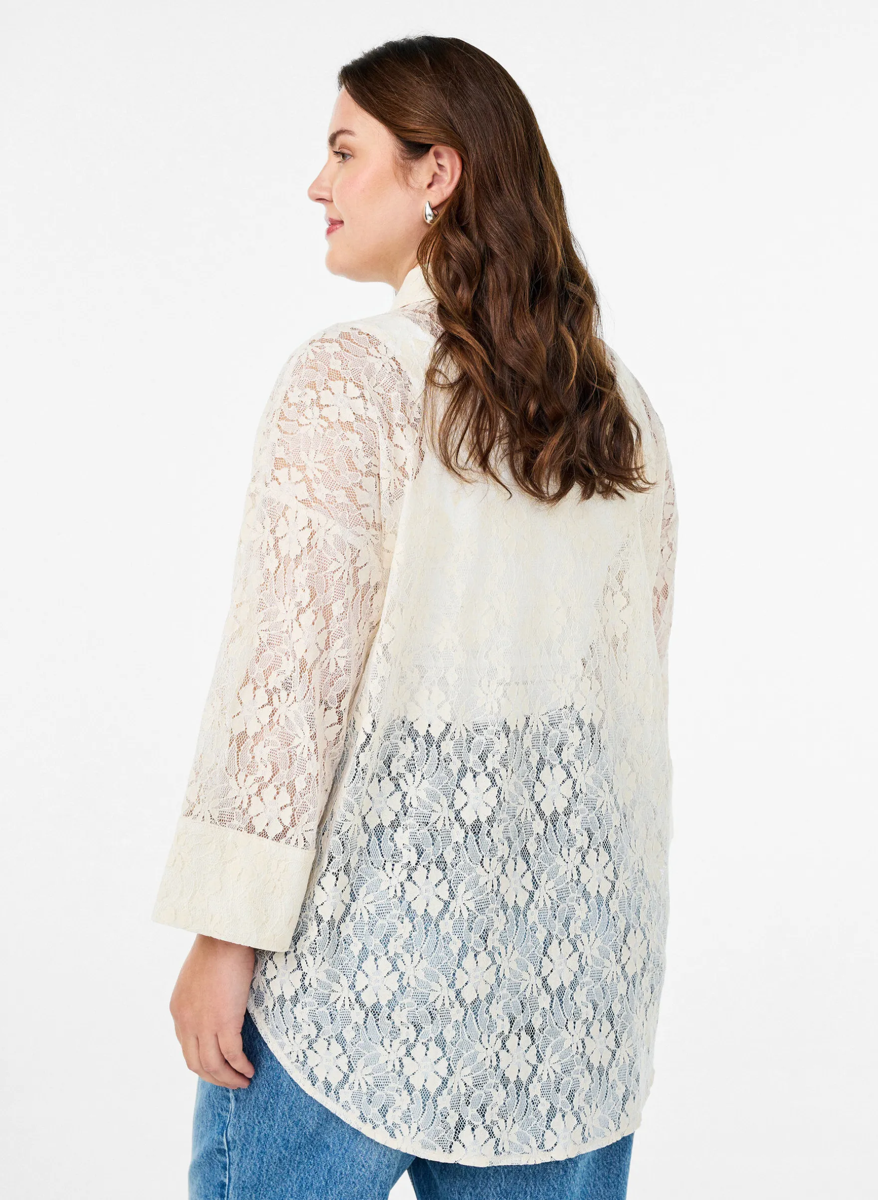 Bluse aus Spitze mit 3/4-Ärmeln