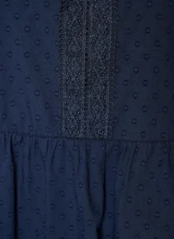 Bluse aus strukturierter Baumwolle mit Häkeldetails