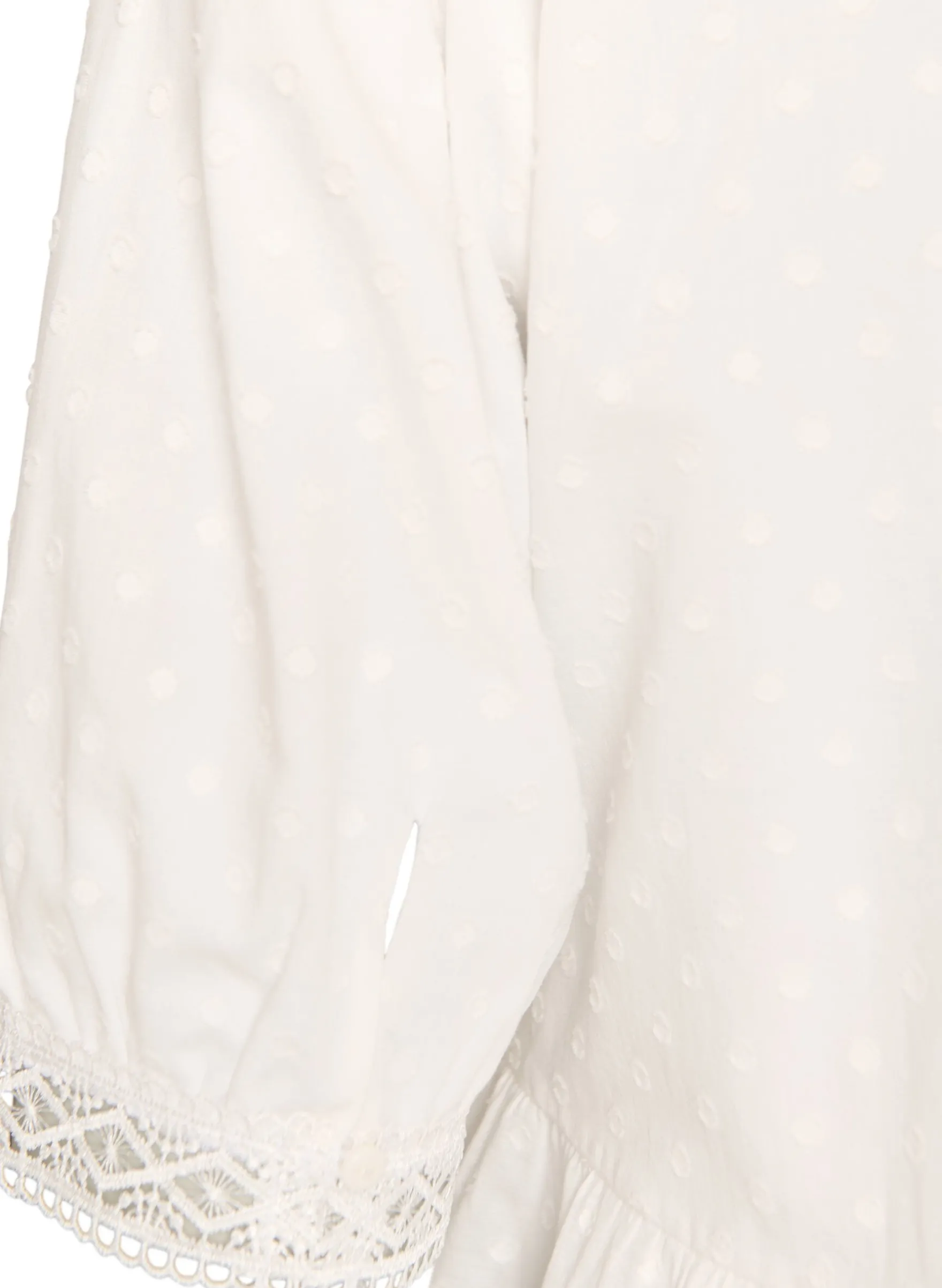 Bluse aus strukturierter Baumwolle mit Häkeldetails