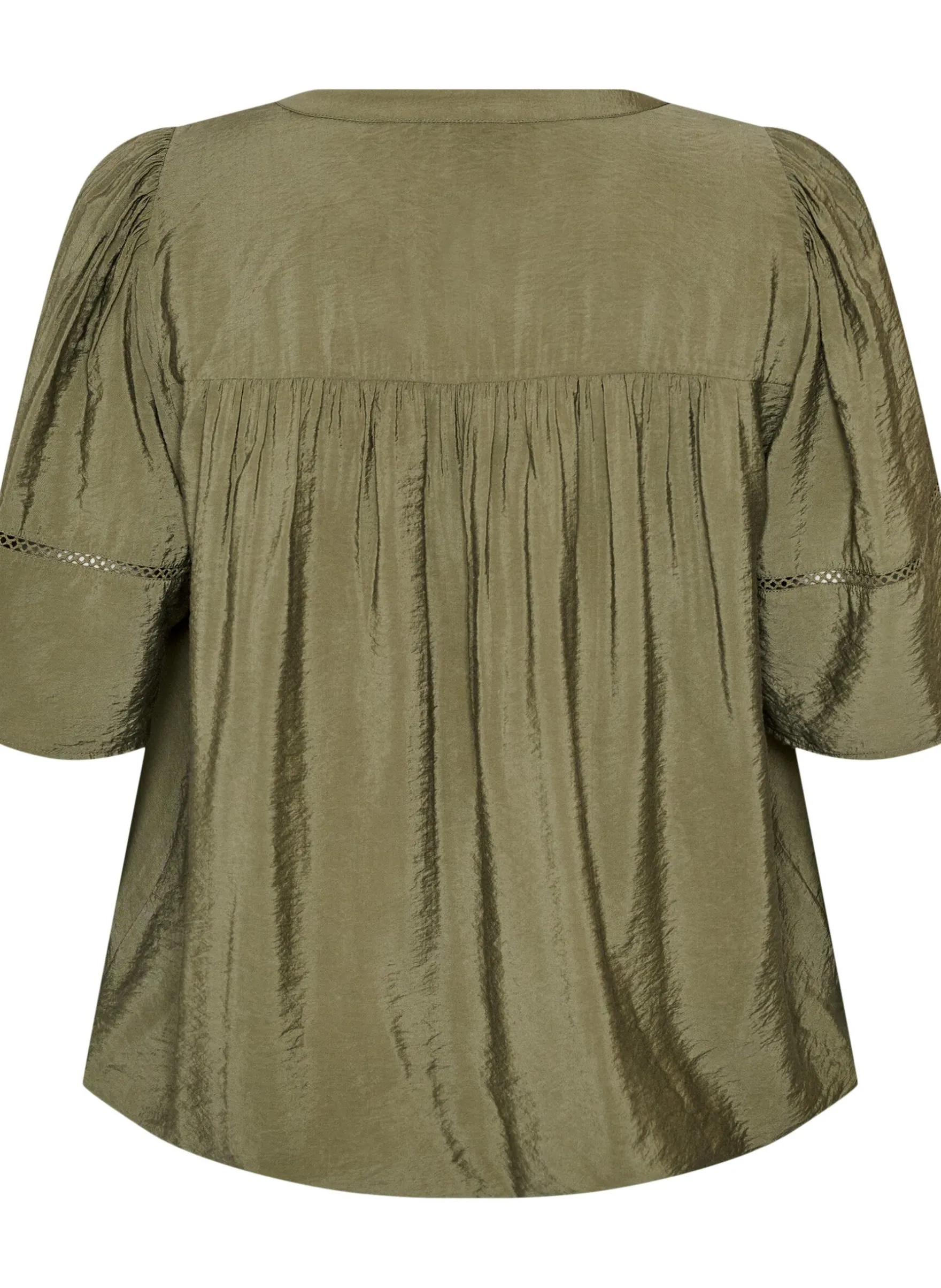Bluse aus Viskose mit Biesen und Ballonärmeln