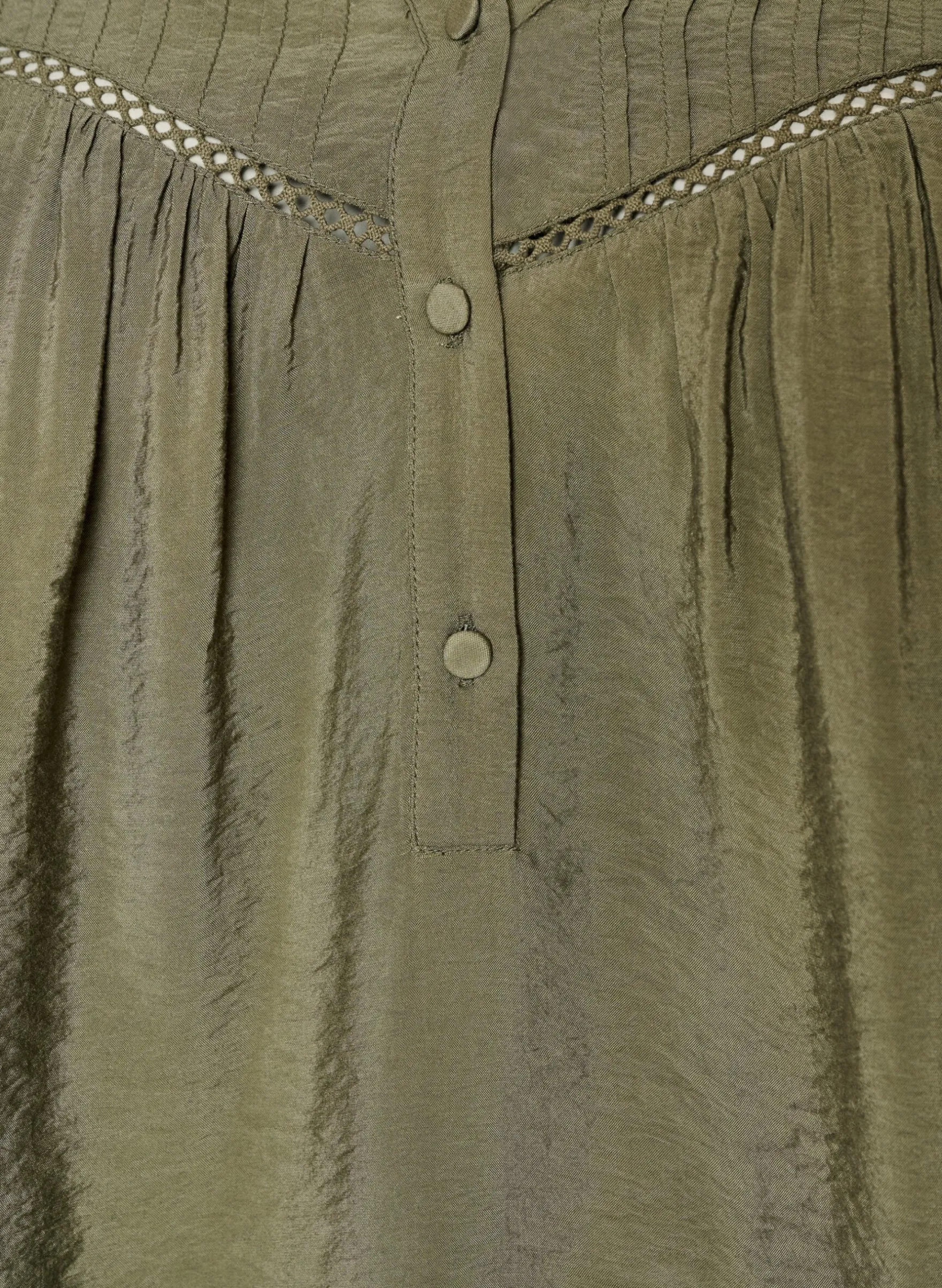 Bluse aus Viskose mit Biesen und Ballonärmeln