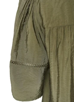 Bluse aus Viskose mit Biesen und Ballonärmeln