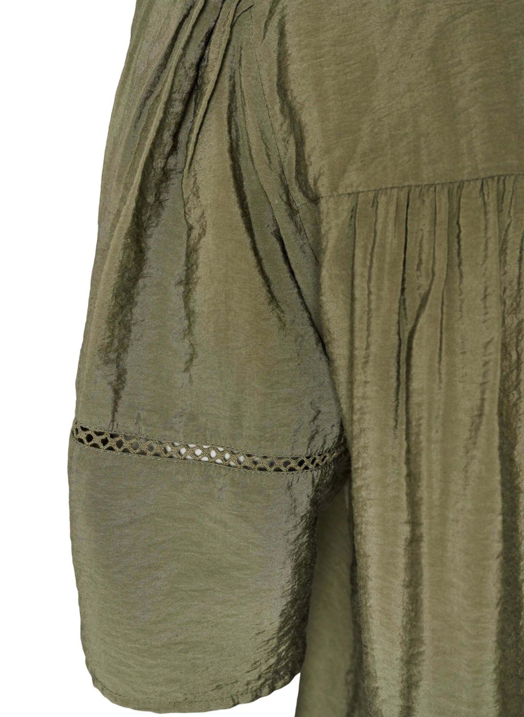 Bluse aus Viskose mit Biesen und Ballonärmeln