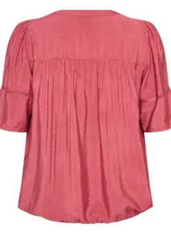Bluse aus Viskose mit Biesen und Ballonärmeln