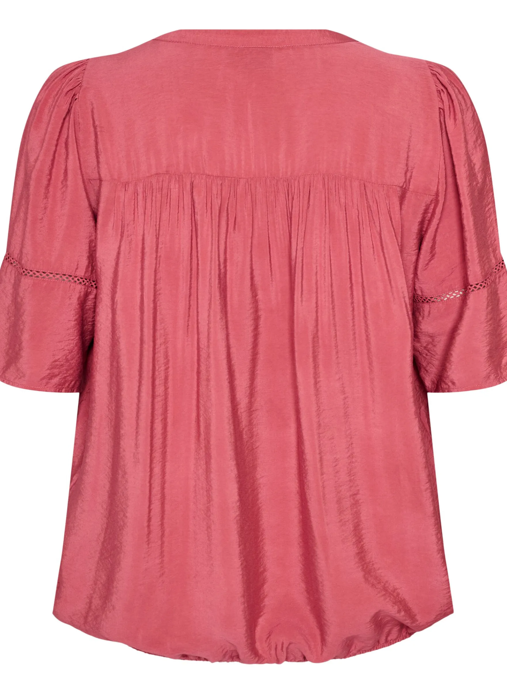 Bluse aus Viskose mit Biesen und Ballonärmeln