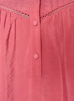 Bluse aus Viskose mit Biesen und Ballonärmeln