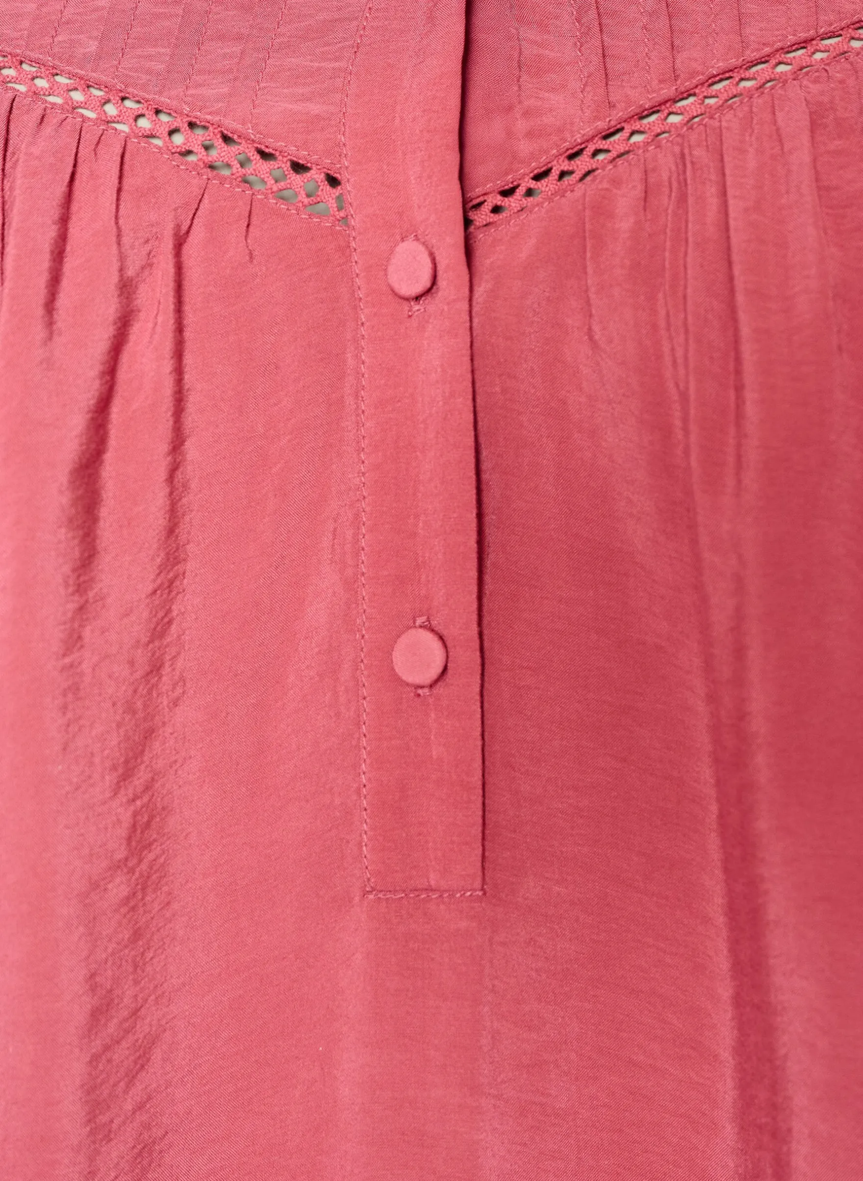Bluse aus Viskose mit Biesen und Ballonärmeln