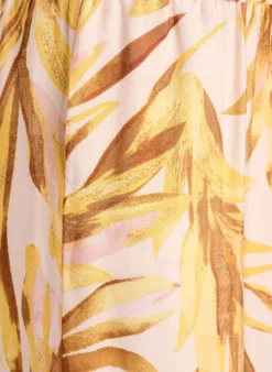 Bluse aus Viskose mit Blätterprint und Rüschendetails