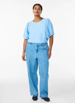 Bluse aus Viskose mit halben Ärmeln