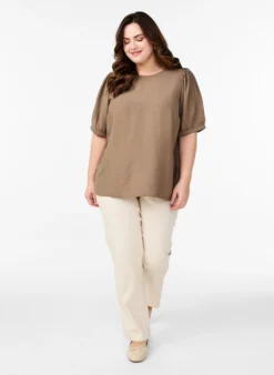 Bluse aus Viskose mit halben Ärmeln