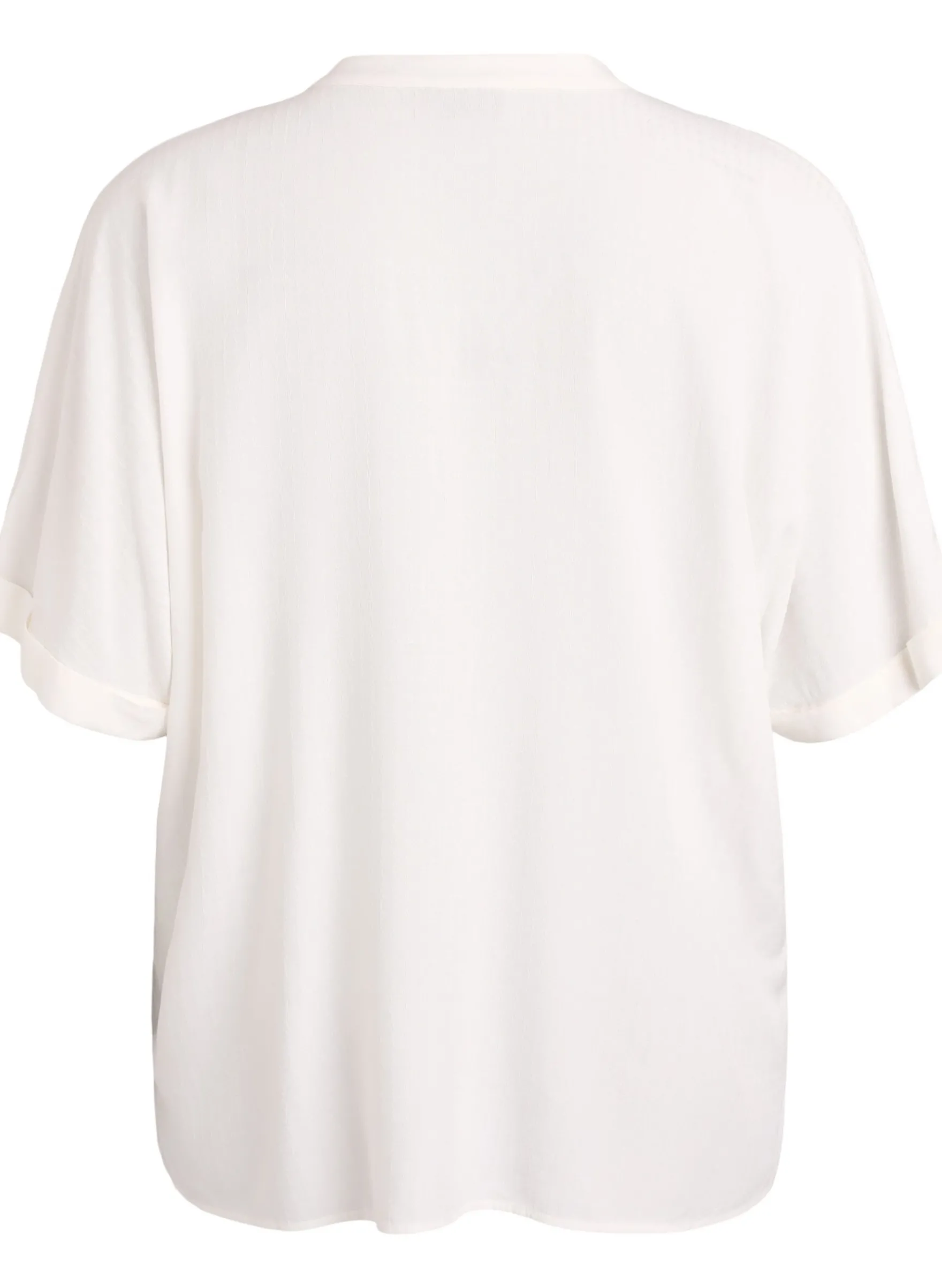 Bluse aus Viskose mit kurzen Ärmeln und Raffdetails