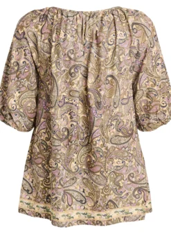 Bluse aus Viskose mit Paisley-Muster und Bindeband