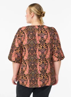 Bluse aus Viskose mit Paisleymuster und 3/4-Ärmeln