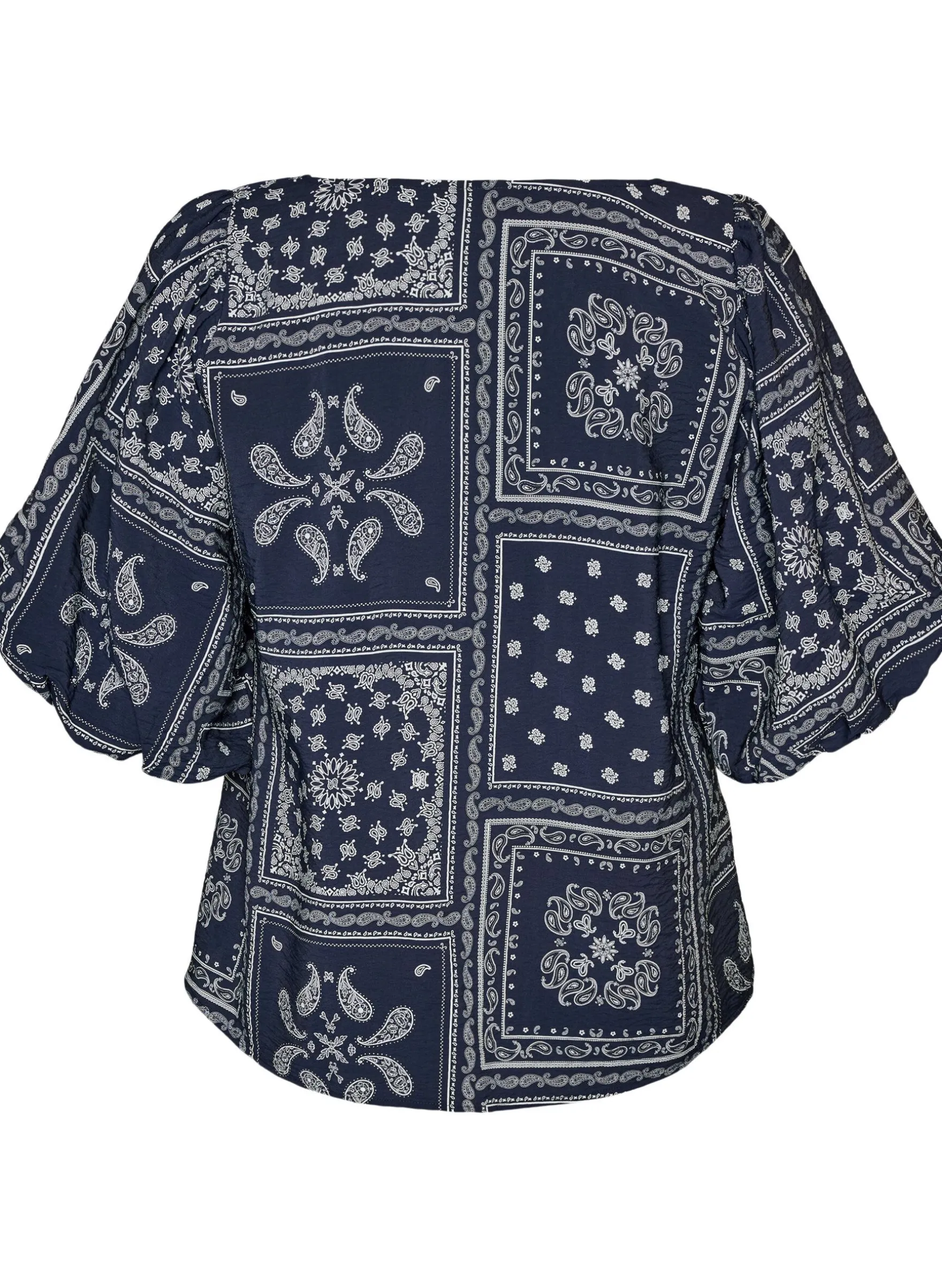 Bluse aus Viskose mit Paisleymuster und Ballonärmeln